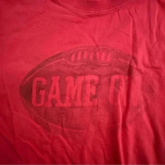 Life Is Good Game On Red Long Sleeve Shirt Size Medium - Picture 3 of 4